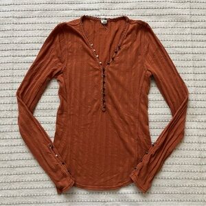 Free People ribbed Henley shirt